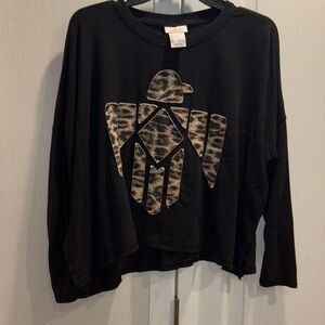 Ariat Black Top with Animal Print Design